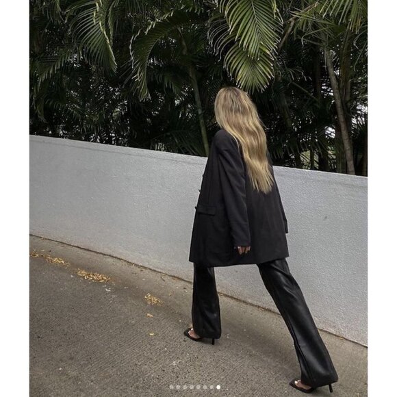 HOUSE OF CB Omaira Vegan Leather Trousers in Black Size X-Small (Longer) - Picture 2 of 16